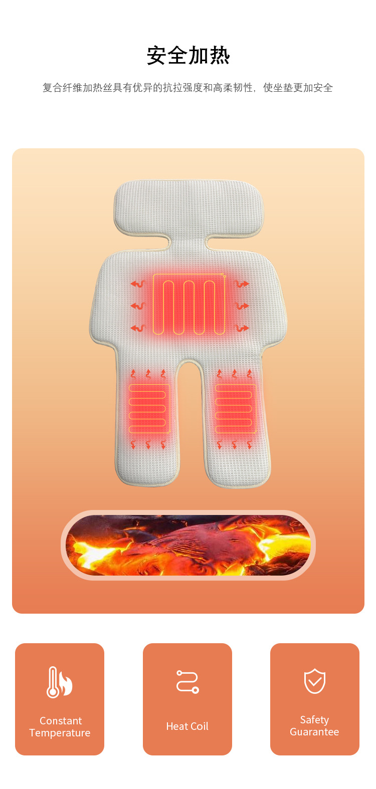 Heated Seat Cushion, Children's Seat Heating Pad, USB Heated Seat Cushion, Children's Stroller Seat Heating