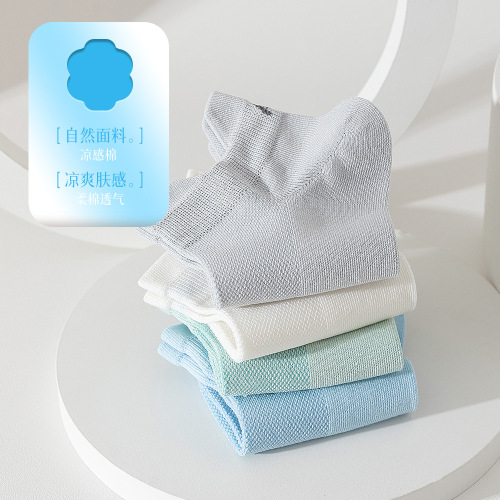 5A Antibacterial Socks Women's Sports and Leisure Summer Boneless Socks Summer Mesh Thin Breathable Sweat-Absorbent Women's Wholesale