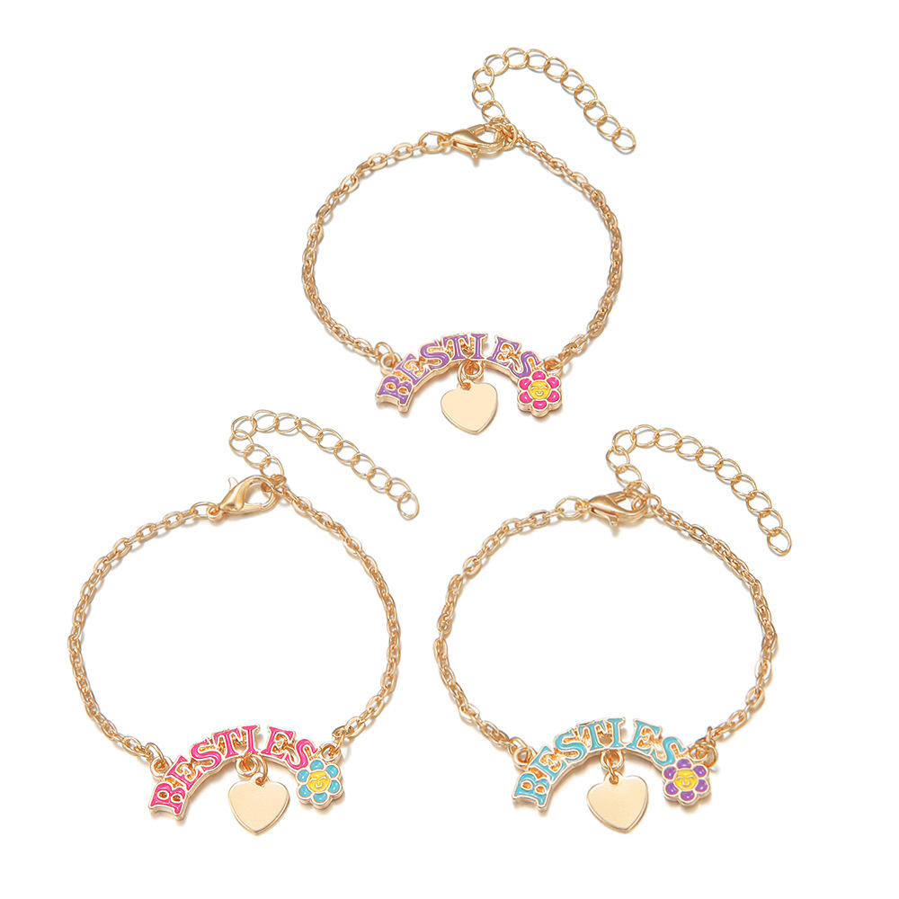 Cute Flower Alloy Plating Kidu0027S Bracelets 3 Piece Set