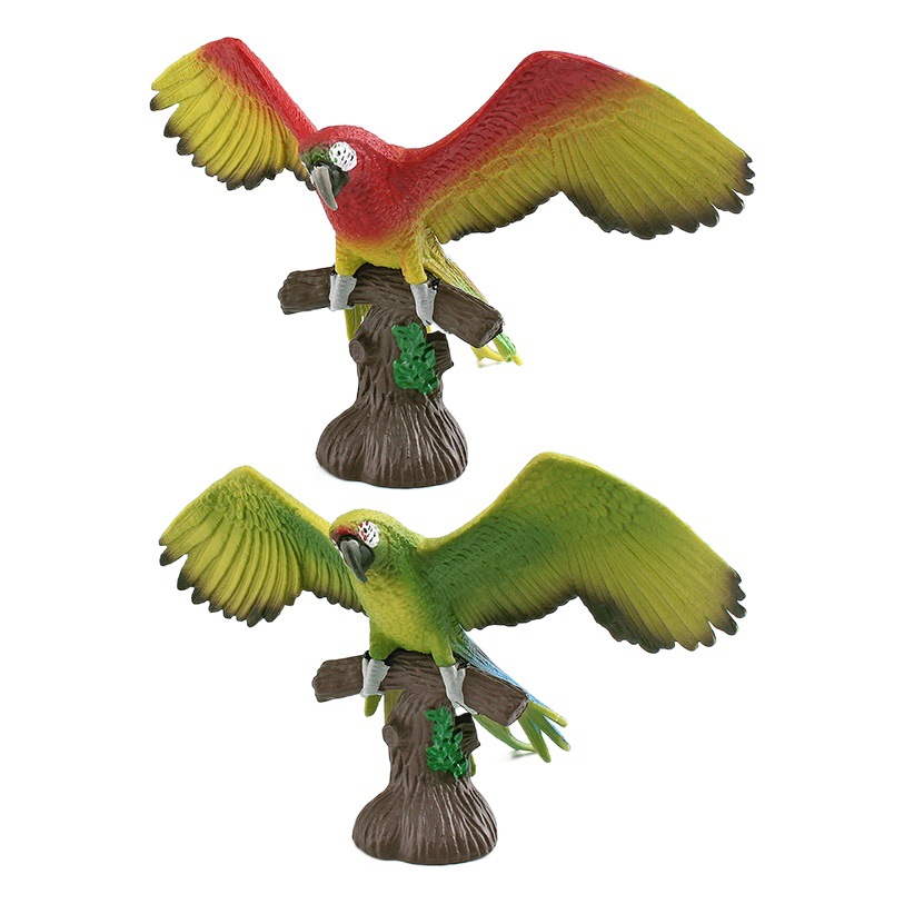 Simulación transfronteriza pájaro loro modelo niño cognoscitivo guacamayo bosque animal decoración juguete