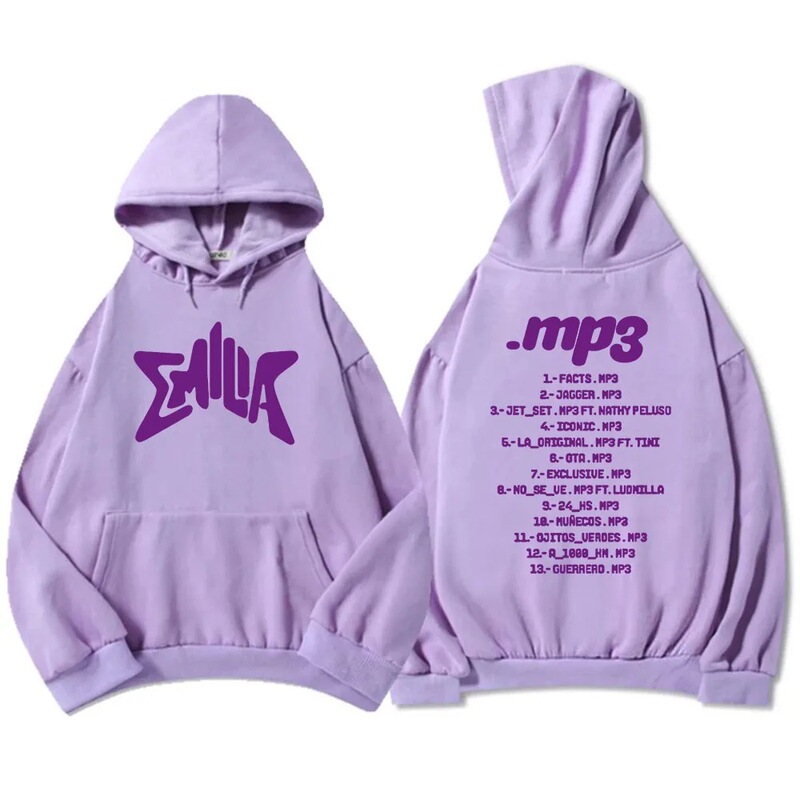Streetwear Album Mp3 Emilia Mynes Hoodie Hip Hop Men's Hooded Sweatshirt Sudad
