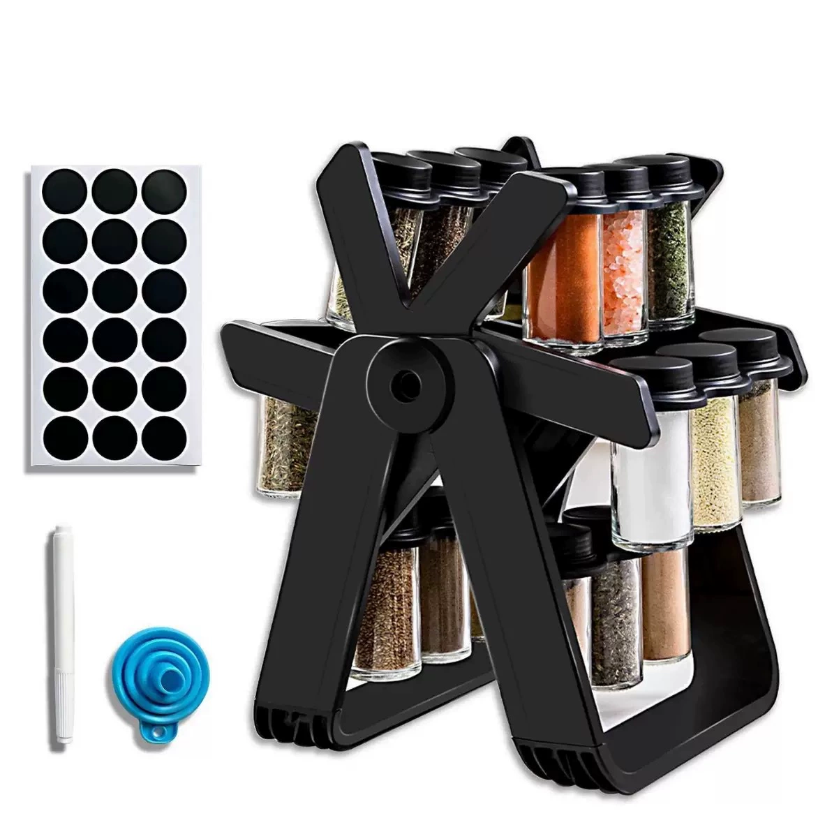 Spice Rack Shelf Rack Rotating Kitchen Glass from Yomiego