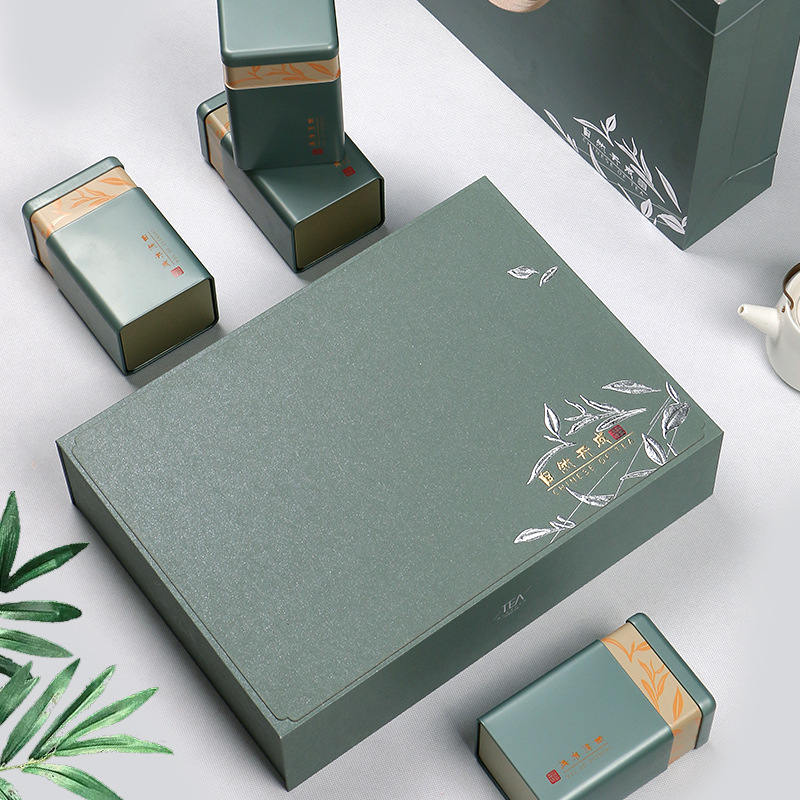 绿茶茶叶包装盒空盒一斤半斤装通用龙井碧螺春马口铁茶罐礼盒批发