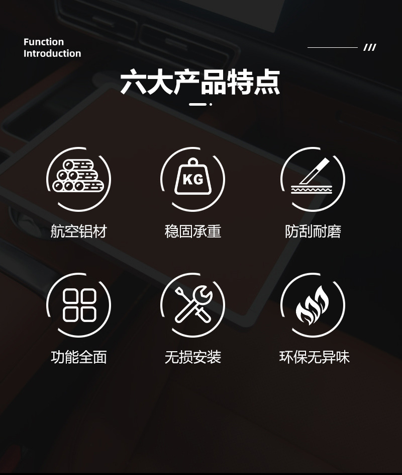 Universal Car-Mounted Floating Small Table for Dining, Round Table, Tea Tray, Makeup, and Office Use Compatible with Ideal, Weilai, Xpeng, and Xiaomi