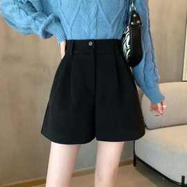 2023短裤秋冬外穿女毛呢加厚a字型显瘦时尚休闲百搭鞋靴韩版西装