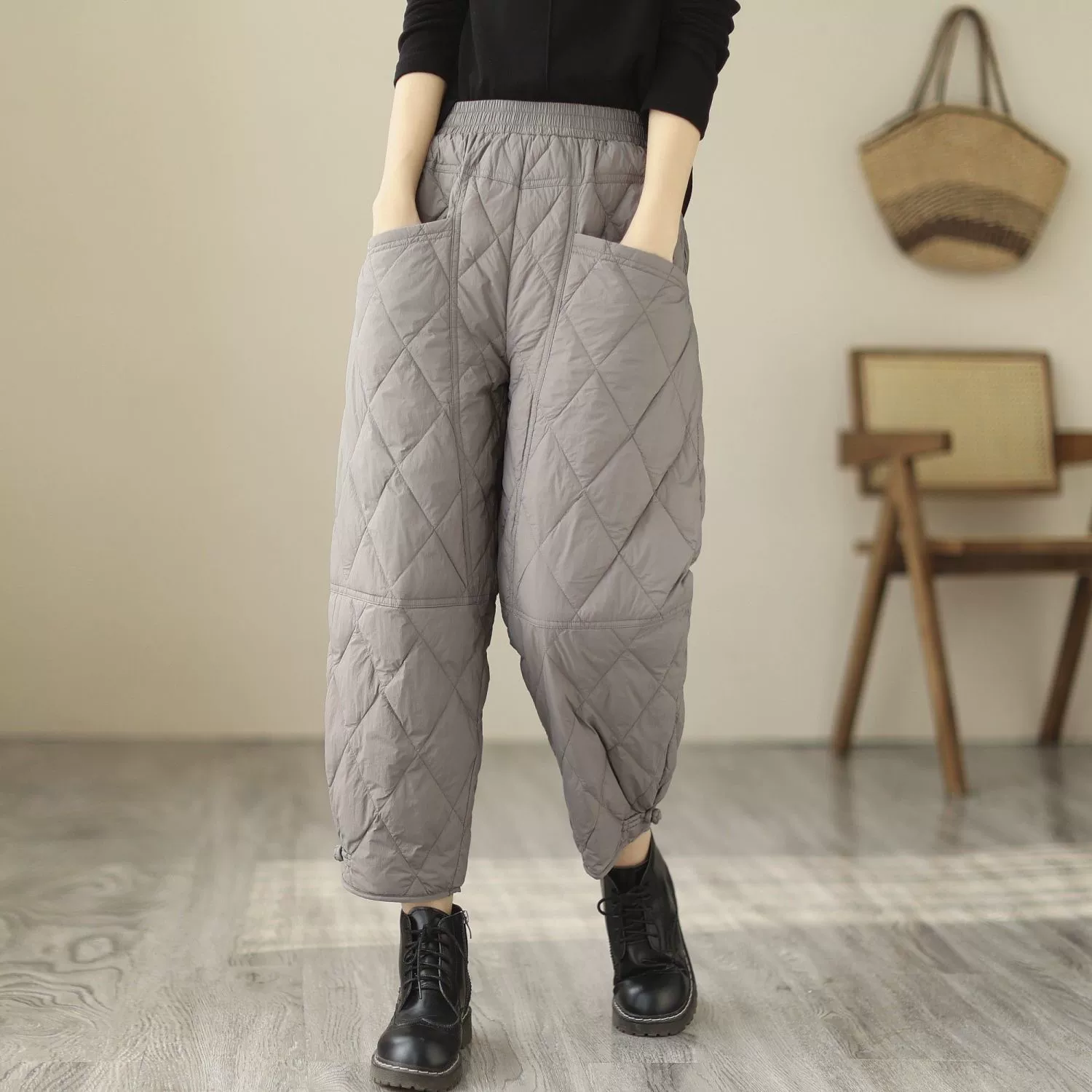 Light and thin winter keep warm trousers for leisure