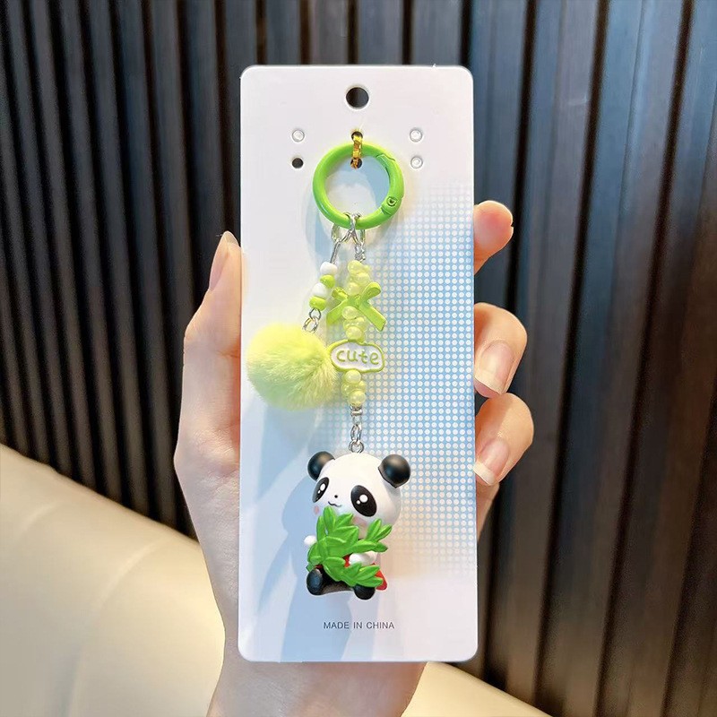 팬더 털볼 펜던트-대나무