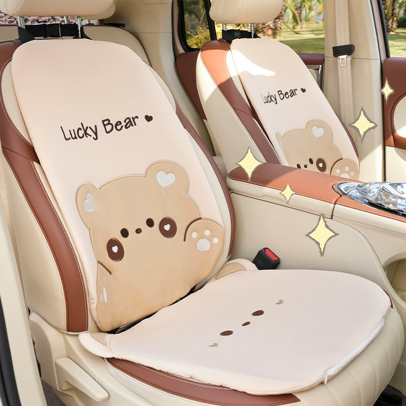Подушка для автомобильного сиденья четыре сезона Универсальная автомобильная Удобная дышащая подушка для сиденья милый мультяшный толстый медведь чехол для автомобильного сиденья