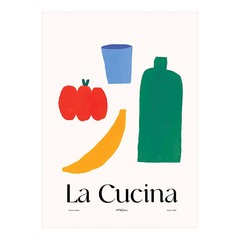 Modern minimalist Danish design abstract apple children's room decoration painting poster canvas print painting core