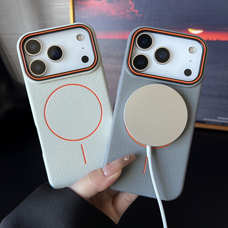 Suitable for Apple 17Promax Mobile Phone Case Thin Circle Magnetic Suction 17Air New 15Pro Skin Feel Matte 13 Men 14 Women