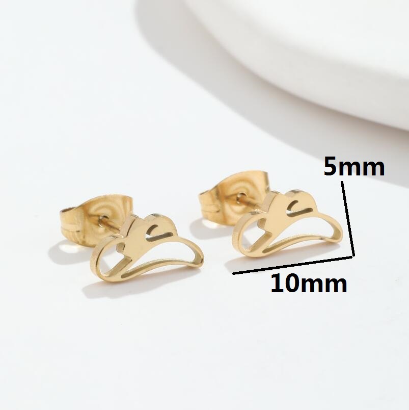 Fashion hat Bow Knot Stainless Steel Irregular Plating Hollow Out Ear Studs 1 Pair