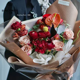 Qisejin nuevo estilo retro rosa con amor arte papel de embalaje de flores ramo de flores hecho a mano material de bricolaje