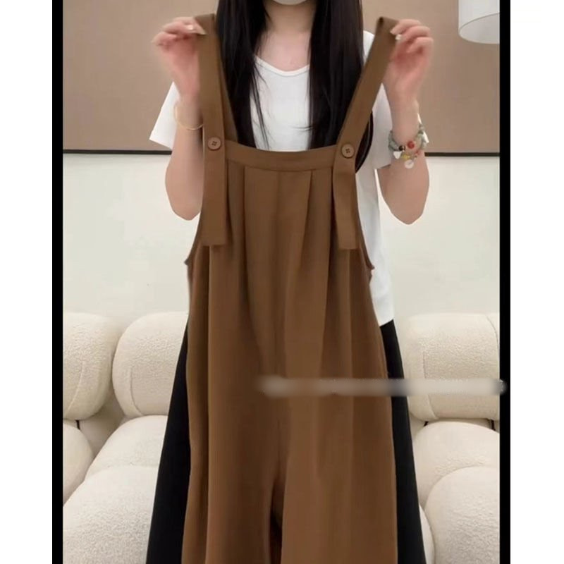 秋季一整套穿搭女2025新款百搭慵懒风针织上衣休闲背带裤两件套装|undefined