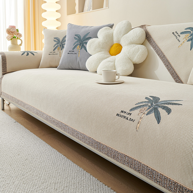 Sheerli Embroidered Sofa Cushion Four Seasons Universal Non-slip Nordic Style 2024 New Sofa Cover Backrest Cover Fabric Towel
