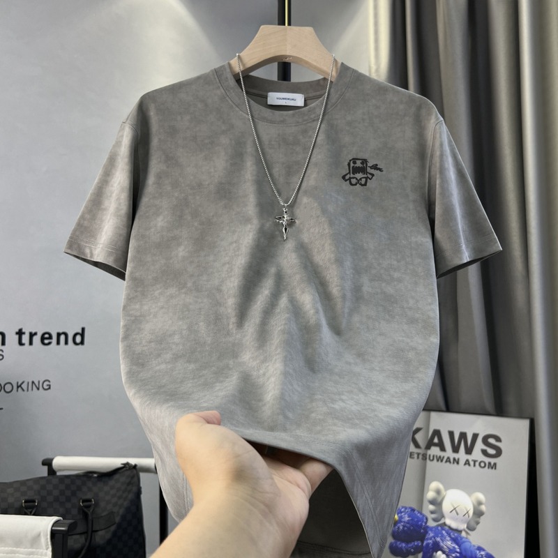 2025 新しい夏のルーズアメリカンヘビーウェイト Tシャツメンズトレンディなブランドカジュアル多用途個性トレンディな快適な半袖|undefined