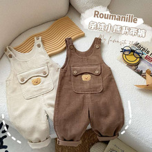 男童秋季背带裤儿童韩版百搭连体裤小童灯芯绒休闲长裤宝宝裤子潮