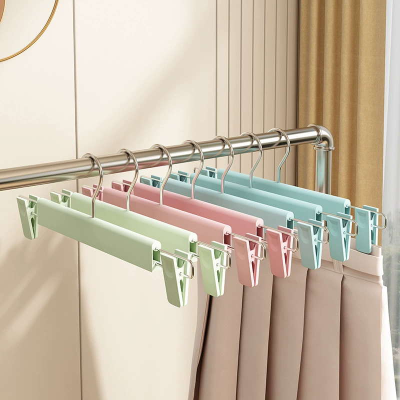 Полка для брюк Пластиковые зажимы для брюк Магазин одежды для домашнего использования для взрослых без следов Вешалка для матовой одежды Вешалка для сушки выдвижные брюки