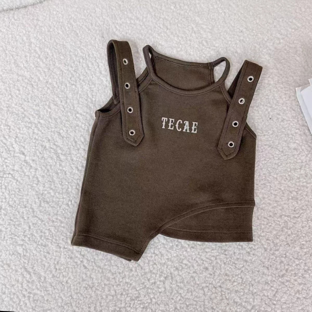 Girls' summer vest, stylish and trendy, Korean style, irregular lettering, fashionable street dance short suspender top