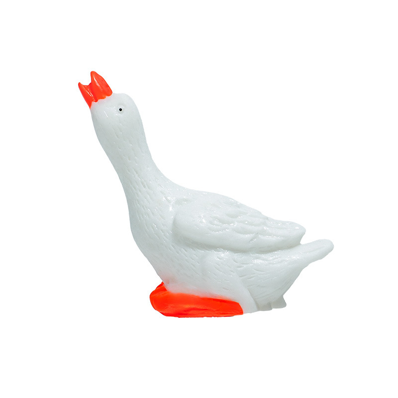 Recomendar resina blanca canto fluorescente ganso blanco pequeños adornos ornamentos de paisajismo de acuario agua potable pato venta caliente