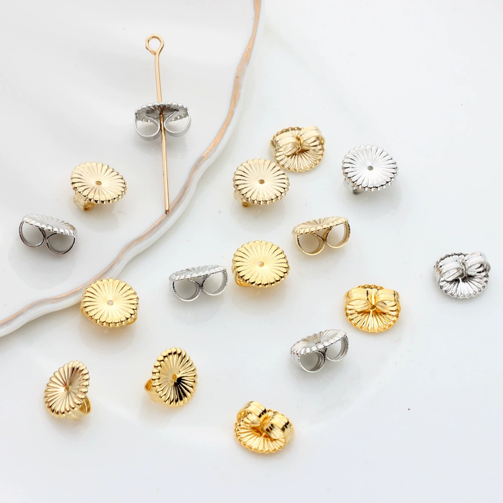 14K золотой цвет цветок Беруши колпачок для ушей DIY серьги ручной работы беруши Пряжка для ушей аксессуары для ушей