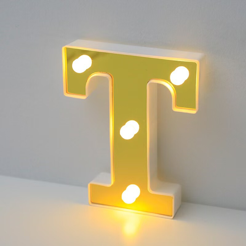 クロスボーダーLED発光文字26英字ライト小さなミラーゴールデンシーンレイアウト装飾雰囲気ライト|undefined