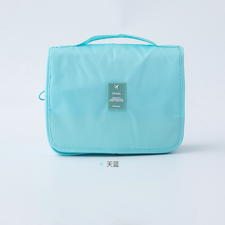 Bolsa de almacenamiento portátil portátil de estilo súper caliente, bolsa de cosméticos de lavado con gancho de gran capacidad de viaje simple