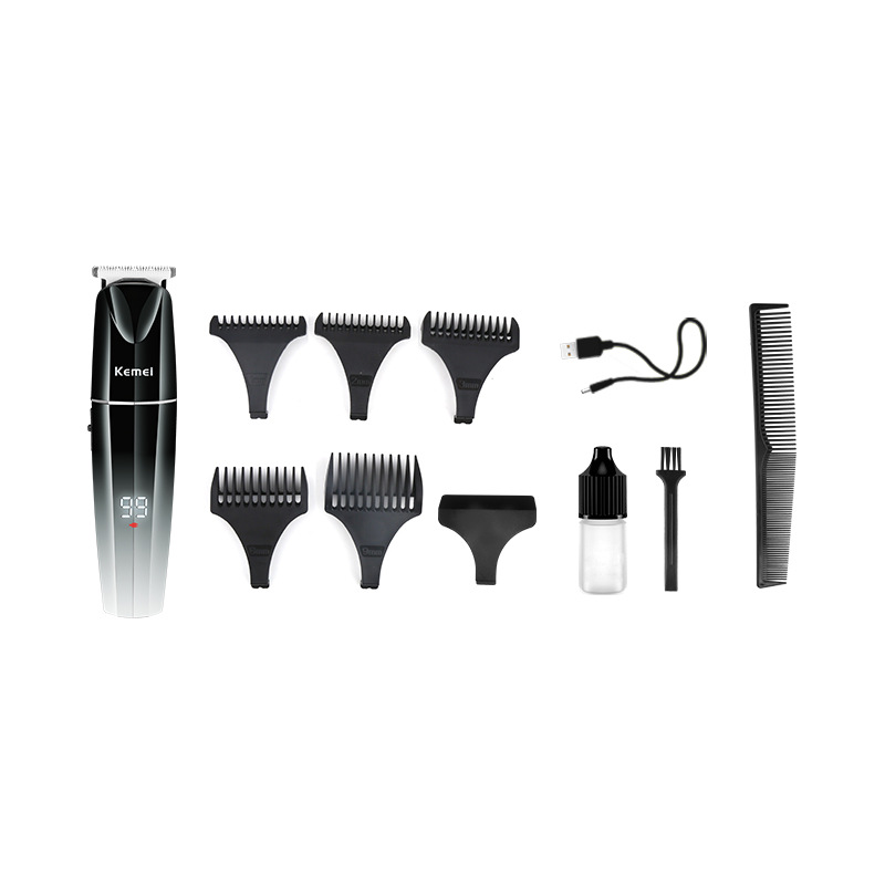 Kemei cortapelos KM-880 profesional peluquería hogar no-pegado LCD pantalla digital LCD aceite cabeza talla cortadora de pelo eléctrica