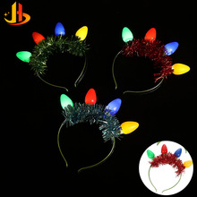 圣诞节LED葱条灯泡发光发箍炫彩圣诞项链地摊4灯玩具毛条LED灯饰