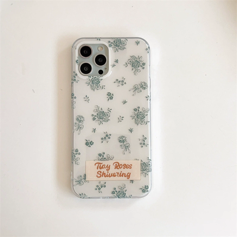 Apple, iPhone 15, чехол для телефона, совместимый защитный чехол с буквами, 15promax, простой и элегантный дизайн, iphone, флористический принт, японский и корейский