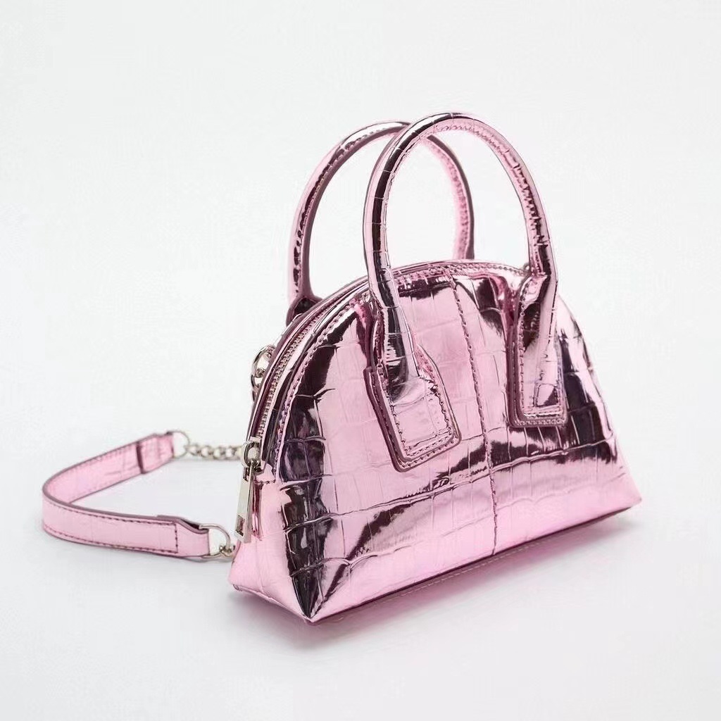 Borsa a conchiglia diagonale mini borsa a tracolla portatile serie in metallo da donna nuova estate 2023_voghion.com