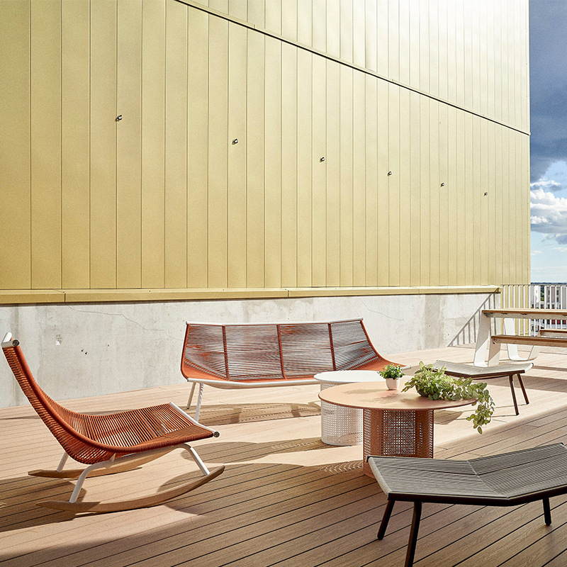 Silla de mimbre, mecedora europea y americana, silla de ocio de ratán para el hogar de verano, sofá perezoso al aire libre, sillón reclinable combinado de tres piezas