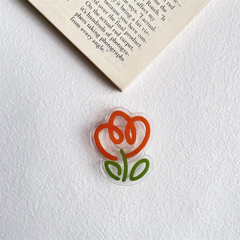 빨간 튤립 투명 브래킷