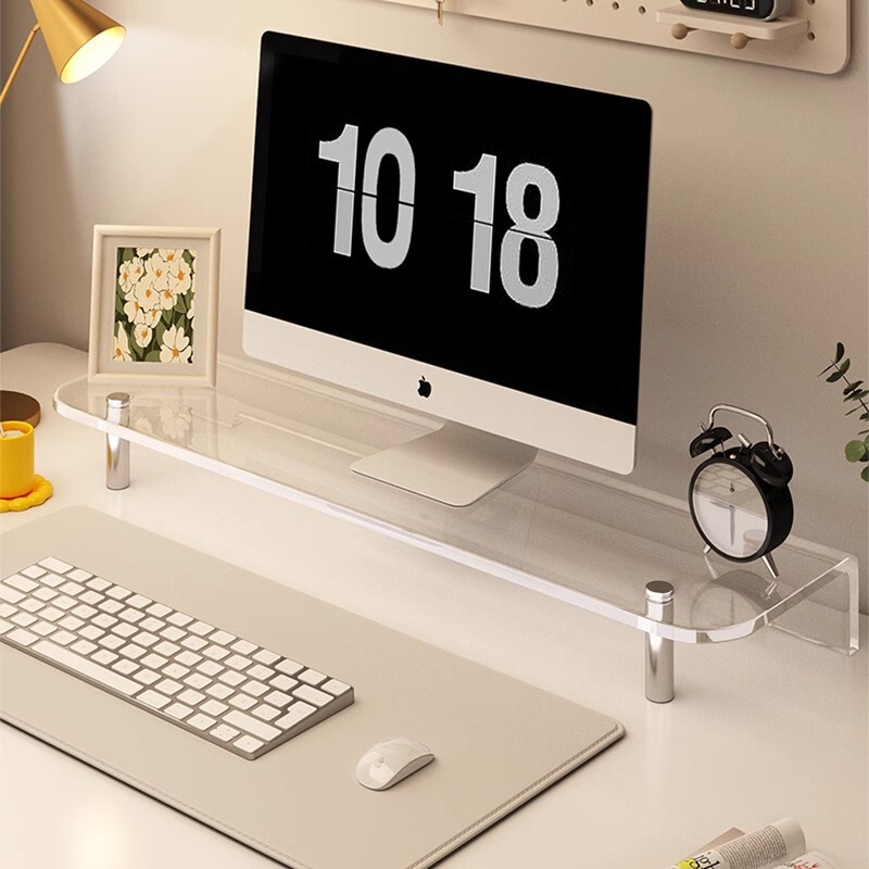 Acrylic Monitor Screen Stand Desktop Computer Elevated Office Desktop Storage Rack Notebook Storage Rack