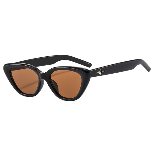  New Retro Triangular Cat Eye Sunglasses Women's High-end Ins Style Sunglasses European and American Street Photography Sun Shade Glasses