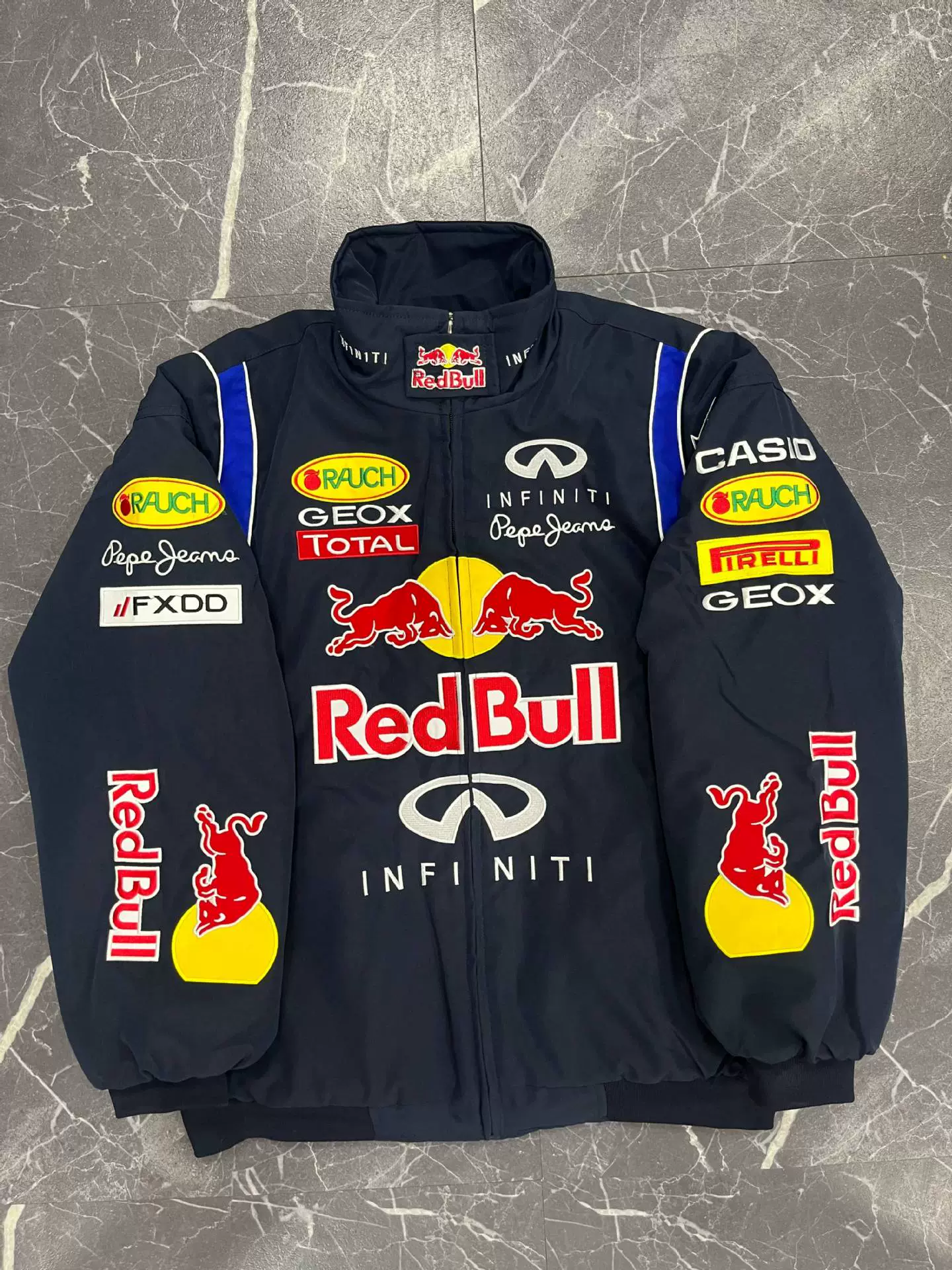 Racing Winter Down Jacket, Custom Embroidered Jacket, Insulated Jersey, Multiple Sizes