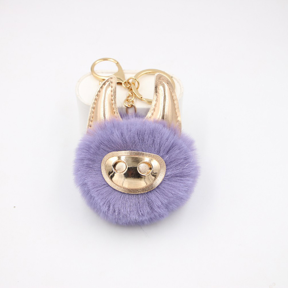 Nouveau Sac De Boule En Peluche Cochon Mignon Brillant Accessoires Pendentif Porte-clés Pendentif Boule En Peluche display picture 9