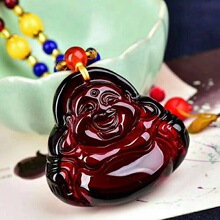 厂家直供血珀弥勒佛波罗的海蜜蜡血珀吊坠男女款大肚佛直播货源