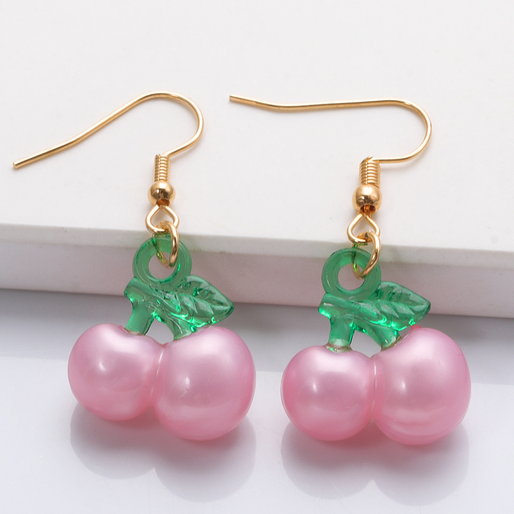 Korean Small Cherry Fruit Earrings Wholesale display picture 4