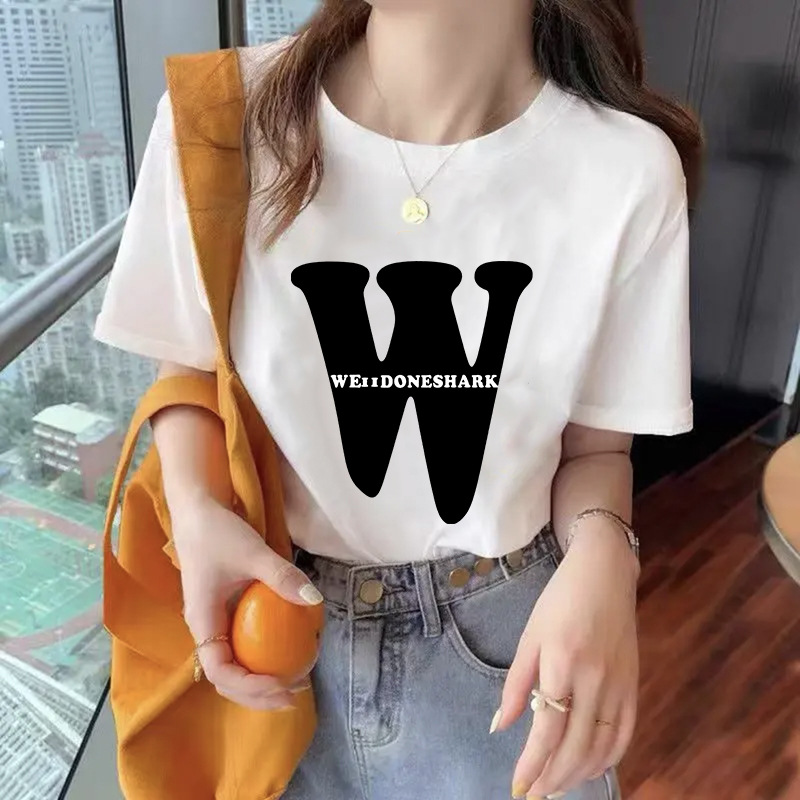 Camiseta de mujer manga corta suelta de dibujos animados Tigre media manga pequeña ropa de dopamina personalidad fresca Camiseta de manga corta moda masculina