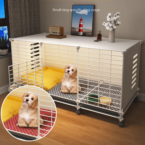Small Dog Crate, Home Indoor Dog Bed and Toilet Combo, Winter Warmth Dog Fence, Suitable for Teddy and Bichon Dogs