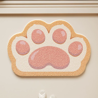 Avtomobil döşəmə paspasları: Door Mat Bathroom Non-Slip Foot - claw-claw-big-orange-4060cm-imitation-cashmere-dot-plastic-bottom