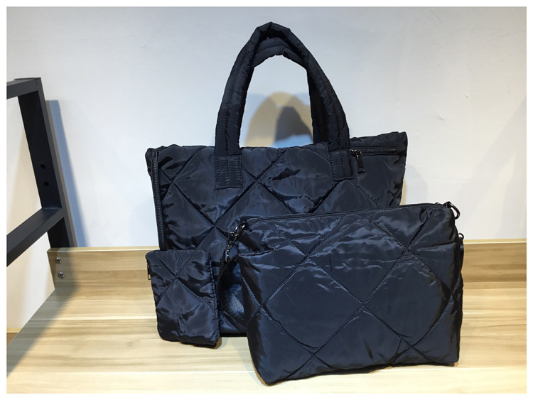 2024 New Fashion Korean Edition Space Cotton Women's Nylon Fabric Ultra Light Crossbody One Shoulder Tote Mother and_voghion.com