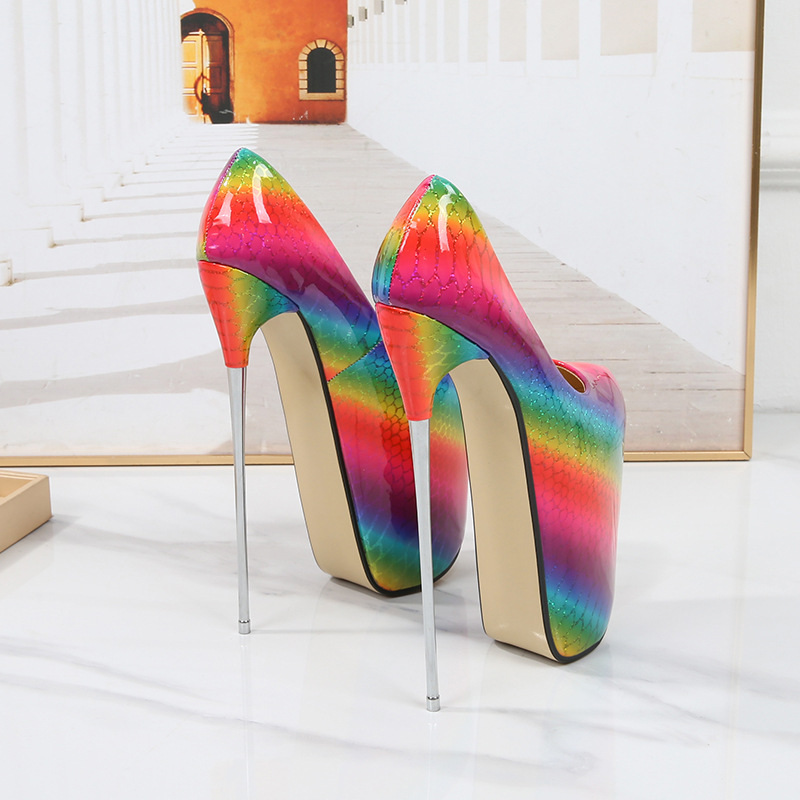 Giày cao gót nữ mũi nhọn gót thép 22 cm, kiểu stiletto quyến rũ, cổ cao mắt cá chân — Màu đỏ chi tiết 4