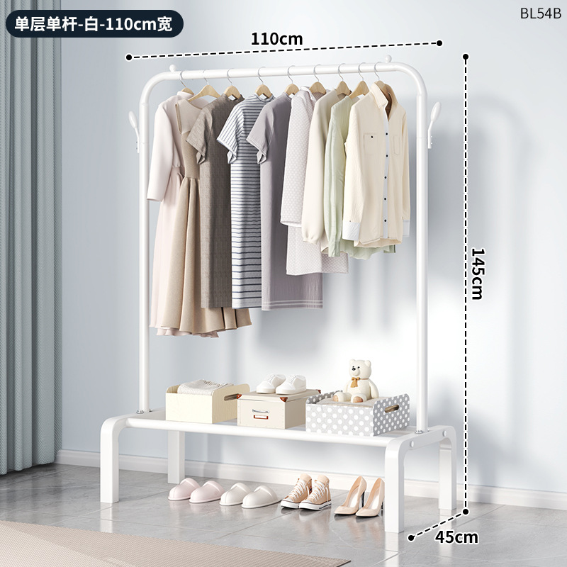 BL54B-wrought 아이언 코트 랙 싱글 로드 2 코트 후크 110 화이트