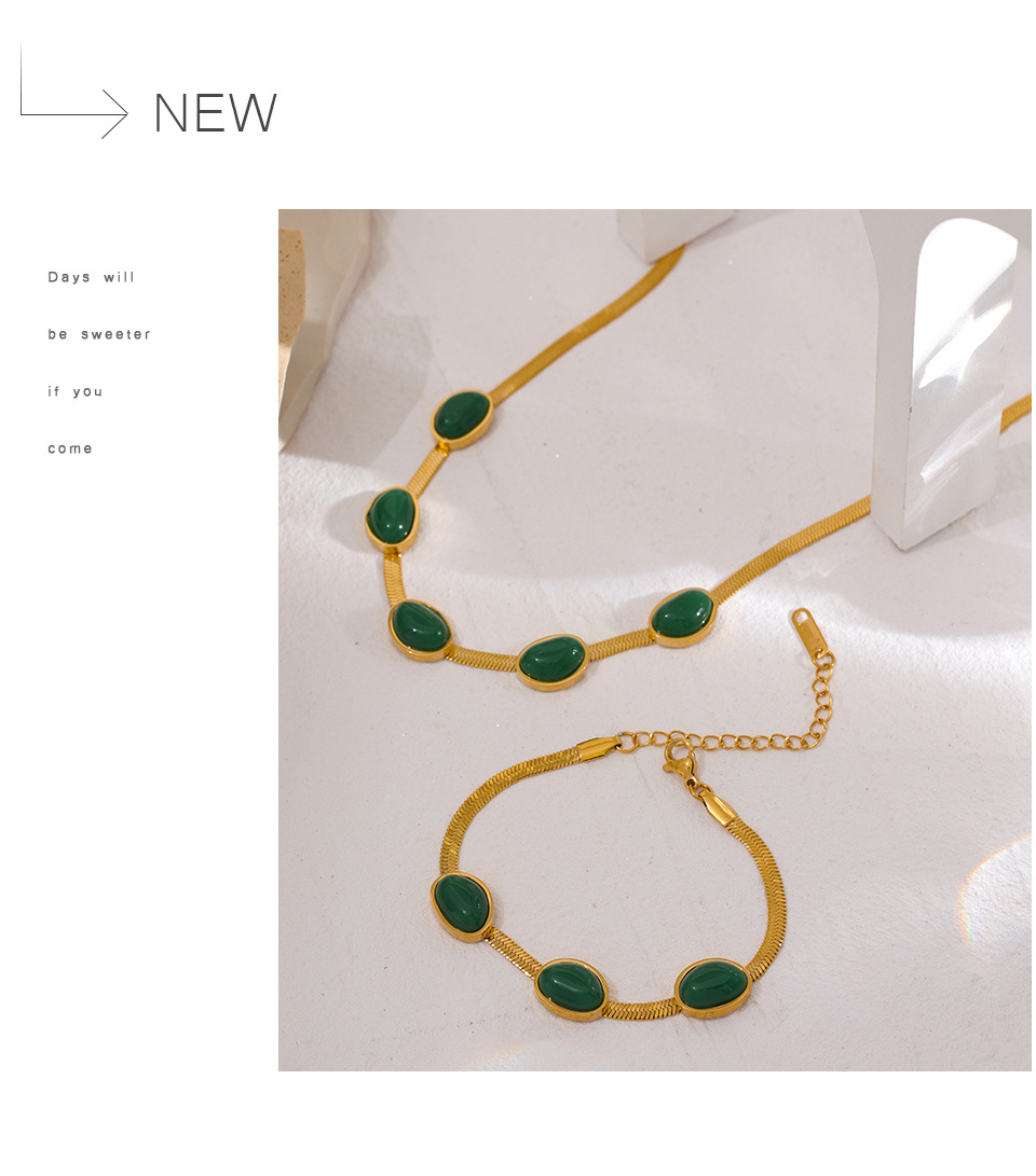 Retro Geometric Titanium Steel Plating Necklace 1 Piece