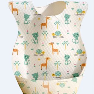 Factory Direct Sales Disposable Rice Pocket Saliva Napkin Baby Bib Children's Bib Waterproof Ready-Made Single Piece