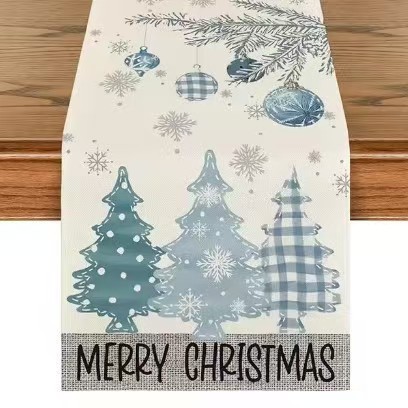 Amazon nueva bandera de mesa de Santa Claus blanca mesa de té de Navidad sala de estar dormitorio mesa de decoración de fondo