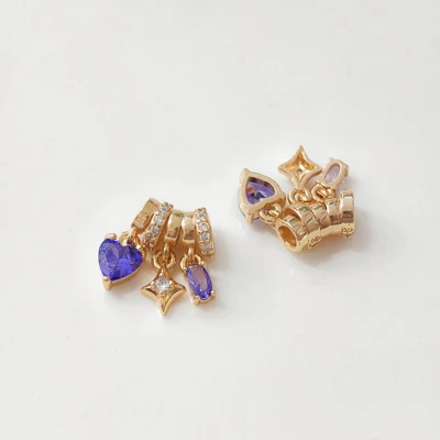 Beaded DIY Jewelry Accessories, Zərgərlik ara hissələri - champagne-purple-gemstone
