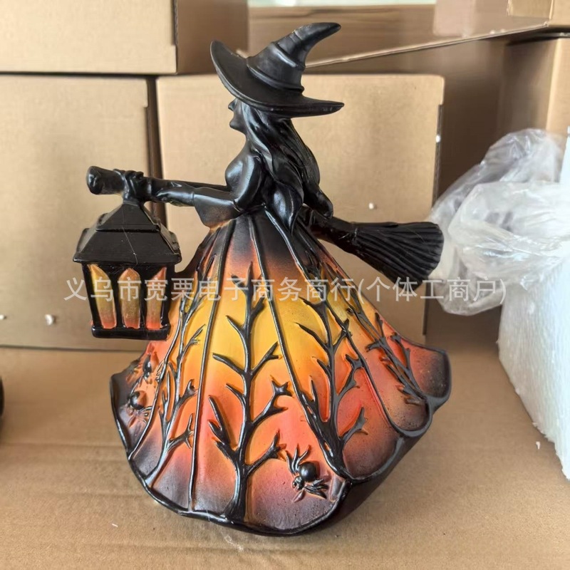 跨境Halloween Witch Lamp 哥特式万圣节女巫灯万圣节爱好者礼物|undefined