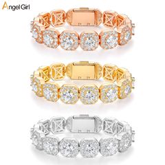 12 ミリメートル銅象嵌ジルコンクラムシェルバックルキューバロックシュガーブレスレットメンズライト高級デザイントレンディバトル工場卸売